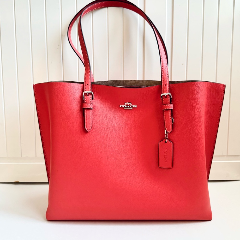 Coach Mollie Tote Tangerine Orange Leather Purse